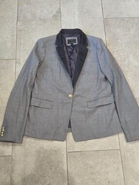 J Crew Regent Blazer Wool size 14T Grey Plaid Casual Classic Preppy